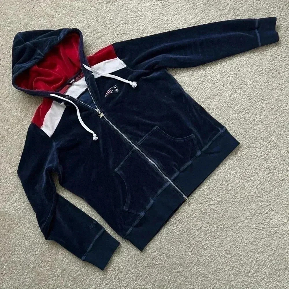 Touch By Alyssa Milano New England Patriots Jacket Full Zip Hooded Women Size XL